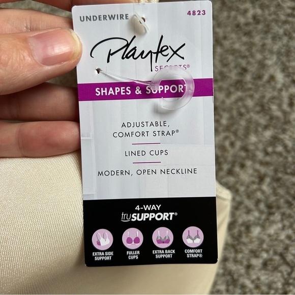 NWT Playtex Comfort 4 Way True Support Nude Bra Extra Support 42D - Picture 2 of 4
